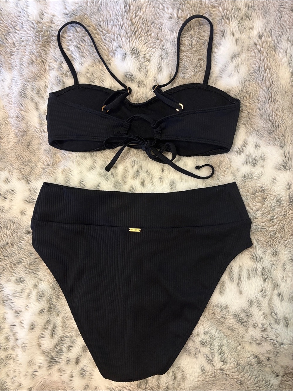 Hollister Black Ribbed Two-Piece Bikini Set - Picture 2 of 3